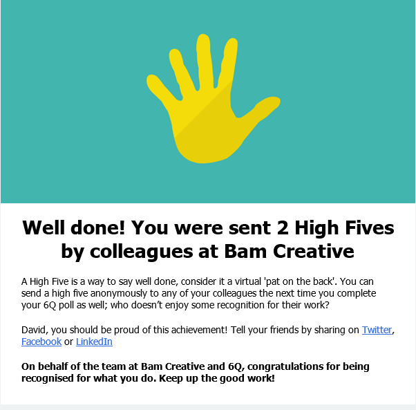 High Five by email