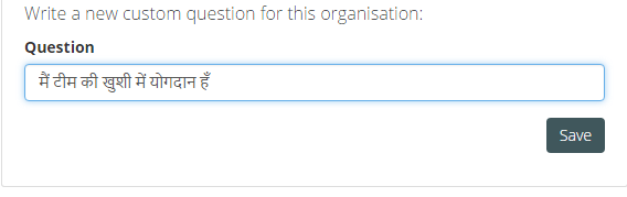 Adding a custom question in Hindi multilingual employee surveys