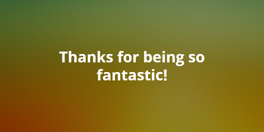 Thanks for being so fantastic!